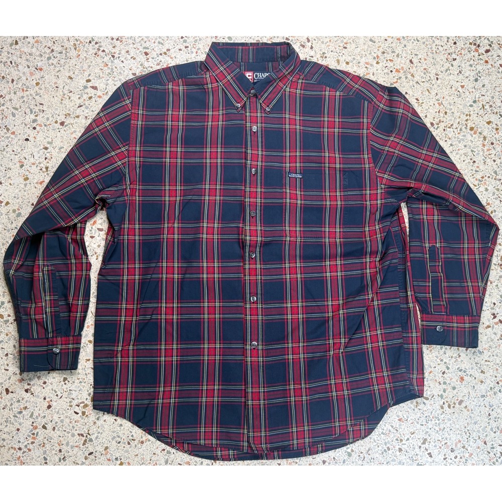 Chaps Ralph Lauren‎ Vtg Men's Long Sleeve Plaid Shirt Size XL